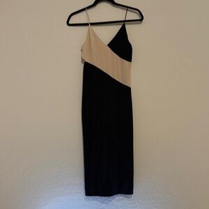 Alice + Olivia Black and Cream Asymmetrical Dress